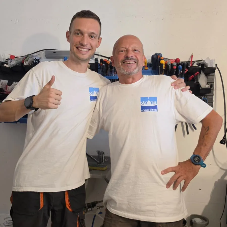 Stefano e Matteo di Acquadirete nella loro officina